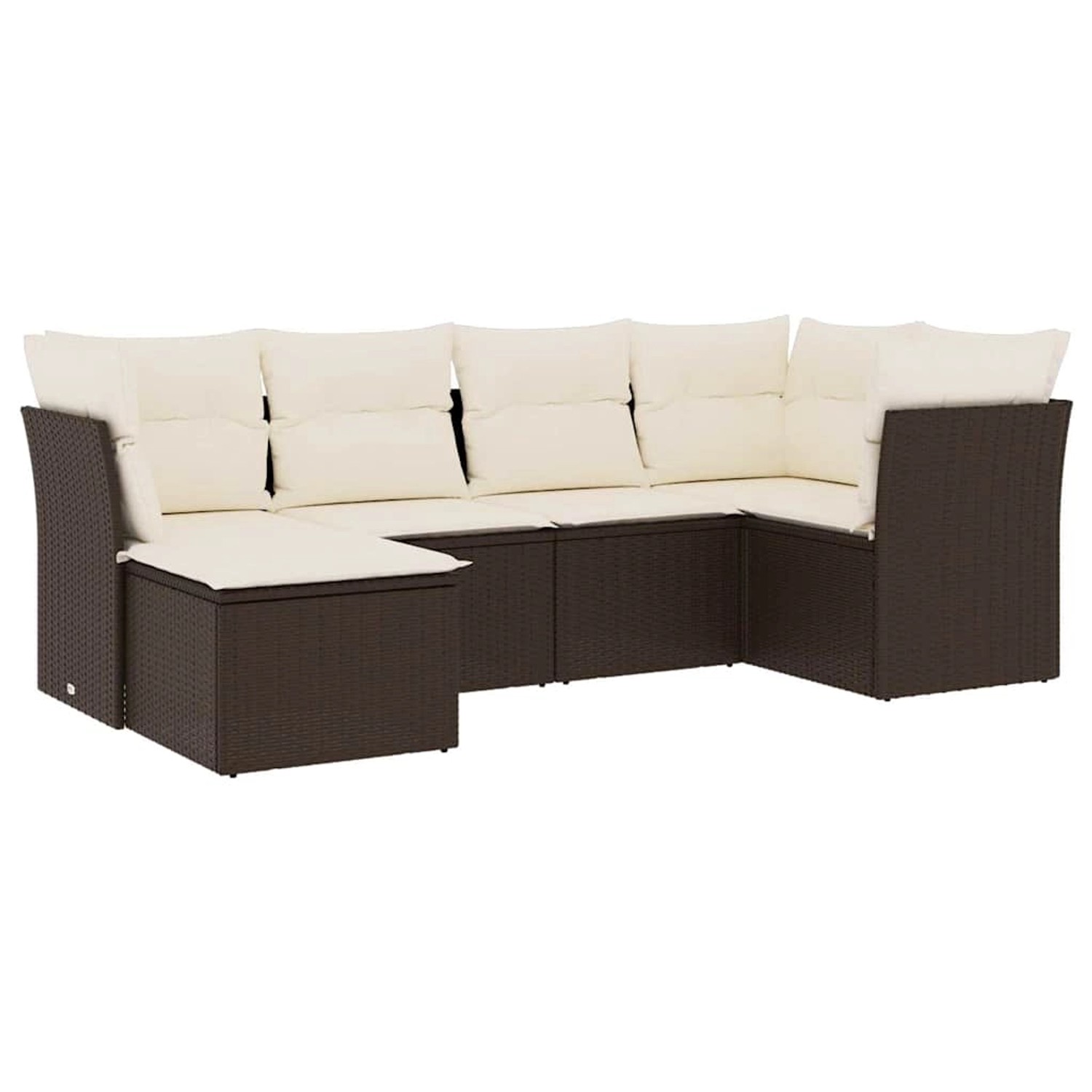 vidaXL 6-Tlg Garten-Sofagarnitur mit Kissen Braun Poly Rattan 3217953 günstig online kaufen