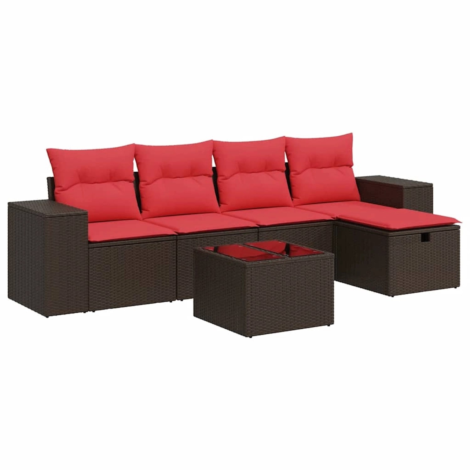 vidaXL 6-Tlg Garten-Sofagarnitur mit Kissen Braun Poly Rattan 3325680 günstig online kaufen