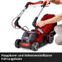 Einhell Akku-Rasenmäher Rasarro GP-CM 36/41 Li-Solo in Rot mit klappbarem Führungsholm.
