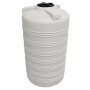 Weißer zylindrischer 2000L Trinkwasser Wassertank aus PE mit Rippenstruktur und schwarzem Deckel für Garten & Haus.