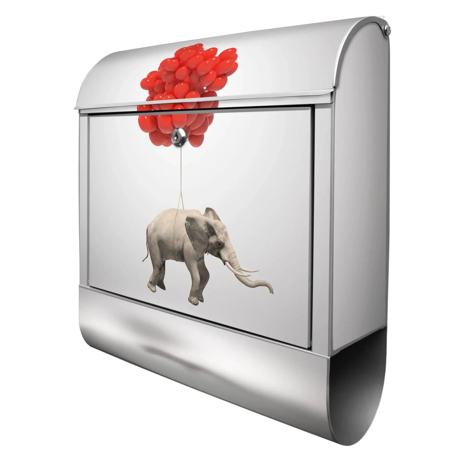 Banjado Design Briefkasten Silber Pulverbeschichtet 39x47x14cm 2 Schlüssel günstig online kaufen