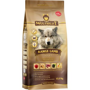 Wolfsblut Range Lamb Adult Trockenfutter, 12,5kg Sack. Glutenfreies Hunde-Trockenfutter mit Lamm und Vollkornreis.