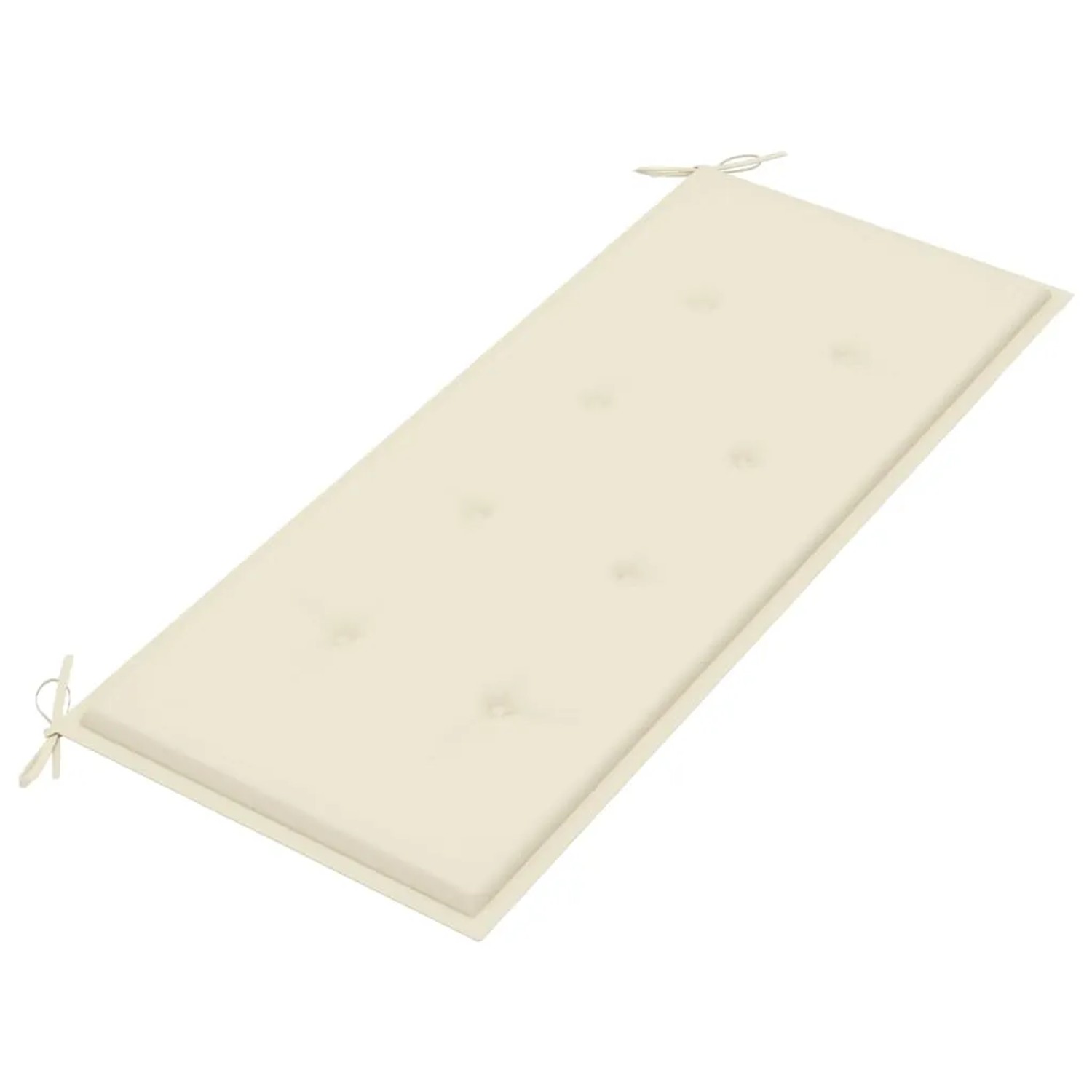 Cremeweiße Auflage (120x50x3 cm) für vidaXL Gartenbank aus Akazienholz.