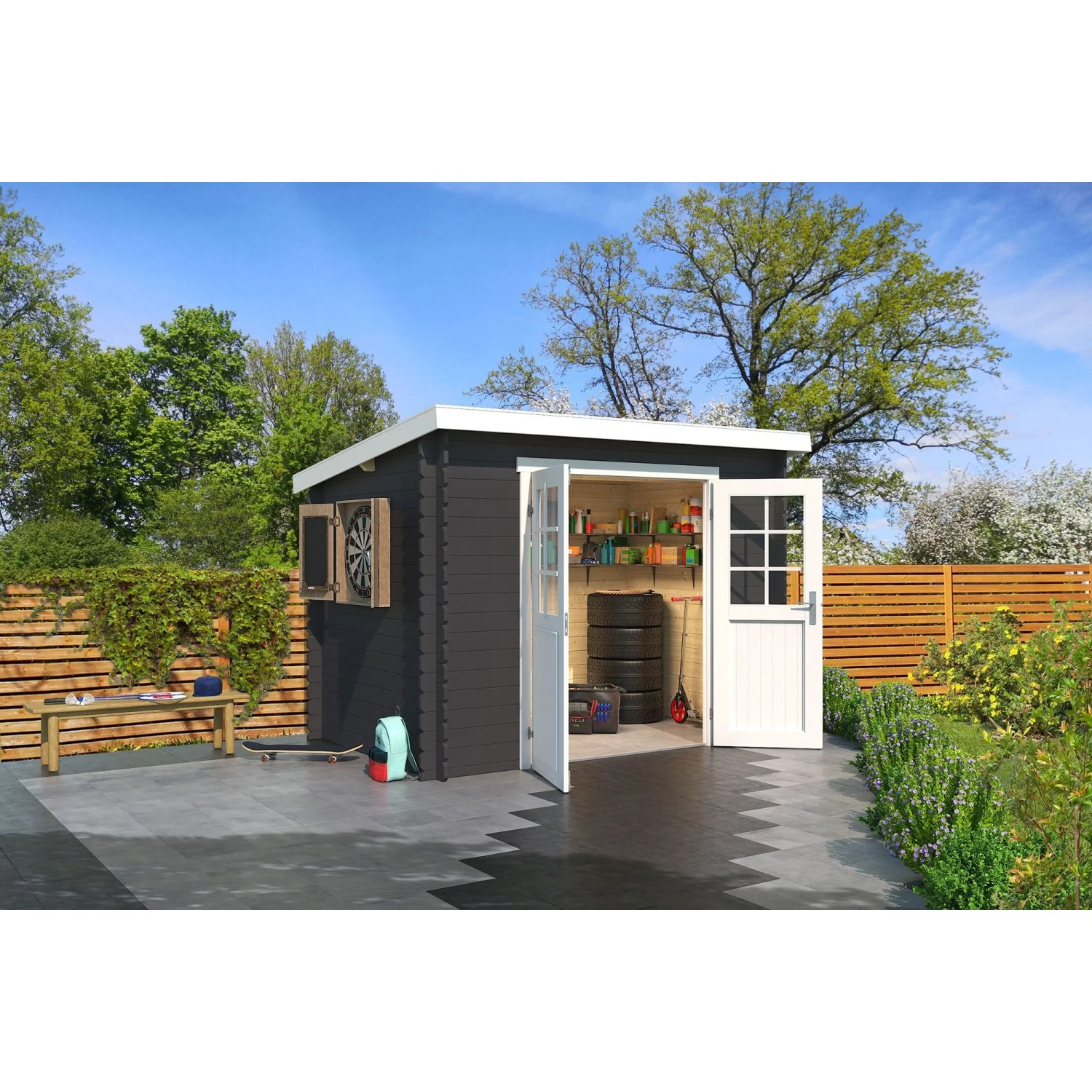 Lasita Gartenhaus San Jose 175 Carbongrau 275 cm x 175 cm