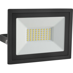 Schwarzer LED-Außenstrahler FL 21W aus Aluminium für Garten, Terrasse und Einfahrt.