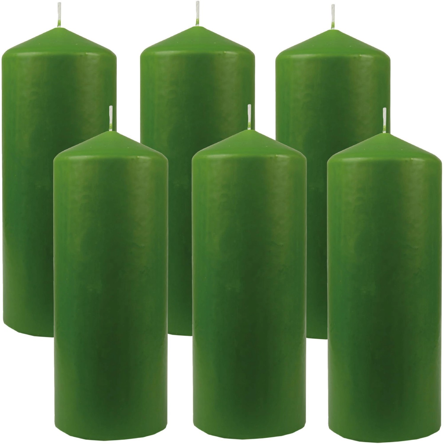 HS Candle Stumpenkerzen Ø6cm 6er Pack Grün Dunkel günstig online kaufen