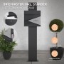ML-Design Standbriefkasten in Anthrazit-Silber mit Zeitungsfach und anthrazitfarbenem Pfosten.