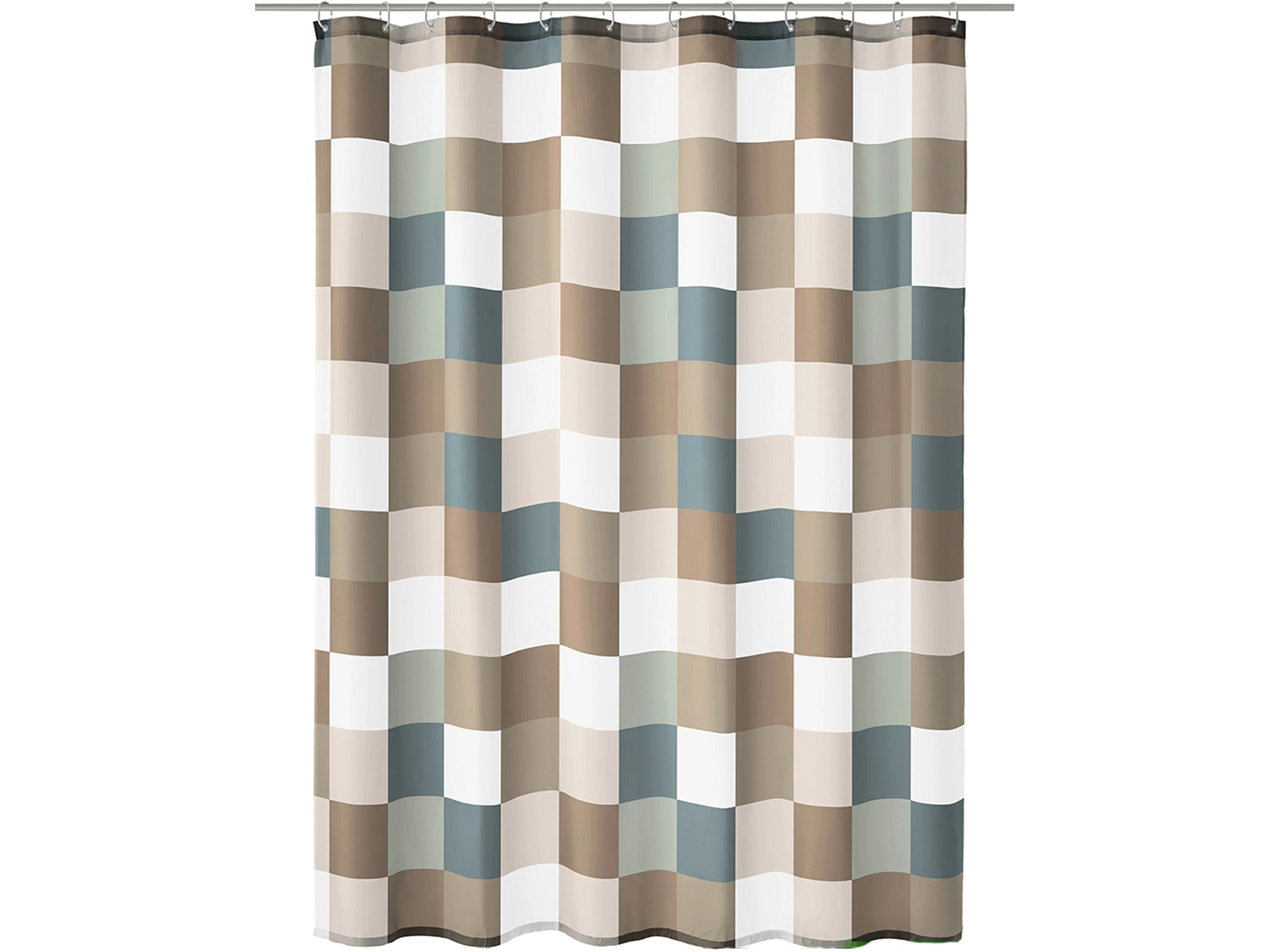 Duschvorhang Aus Baumwolle – Mit Quasten, Gestreift, 183 X 183 Cm, Shabby-Chic