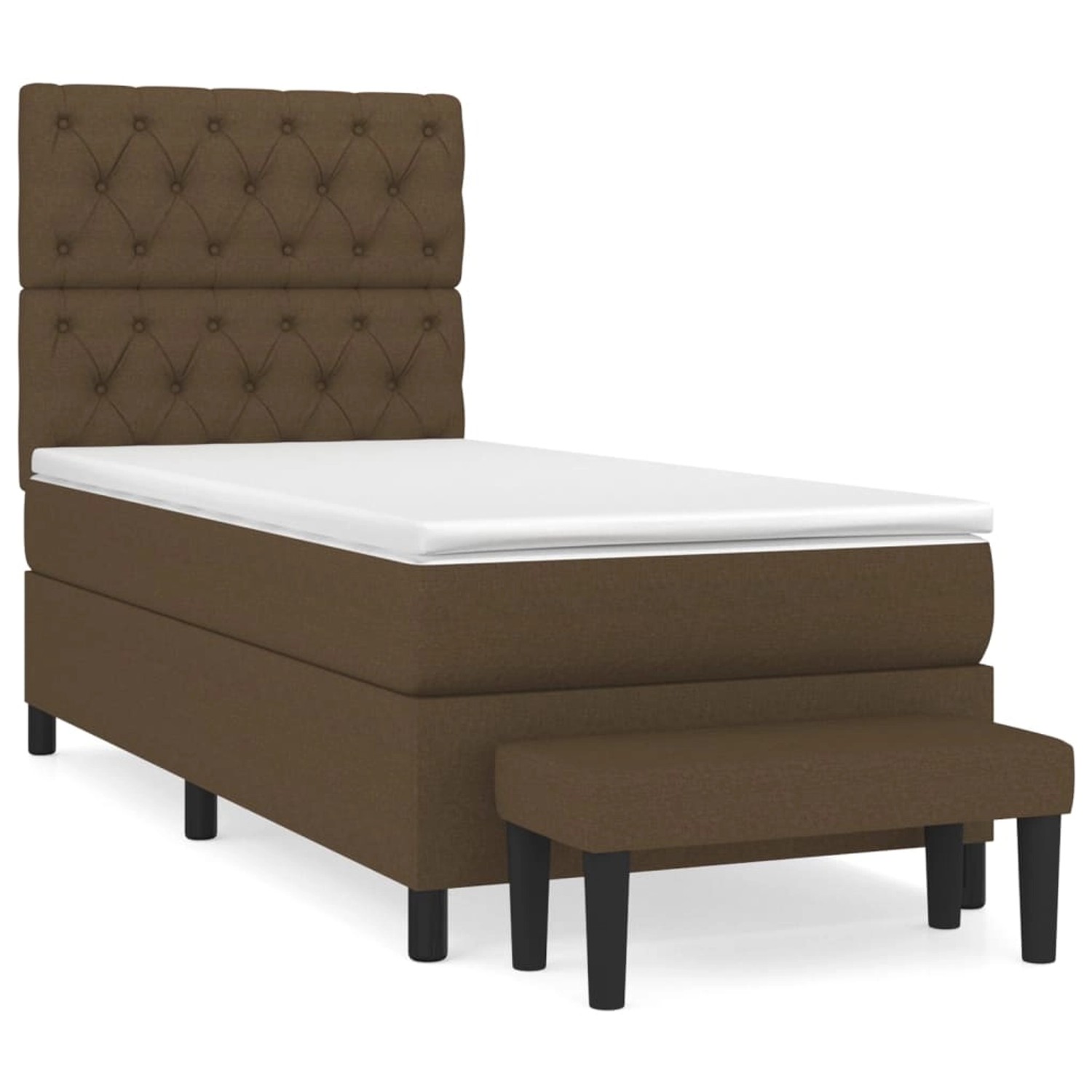 vidaXL Boxspringbett mit Matratze Dunkelbraun 80x200 cm Stoff1358756 günstig online kaufen