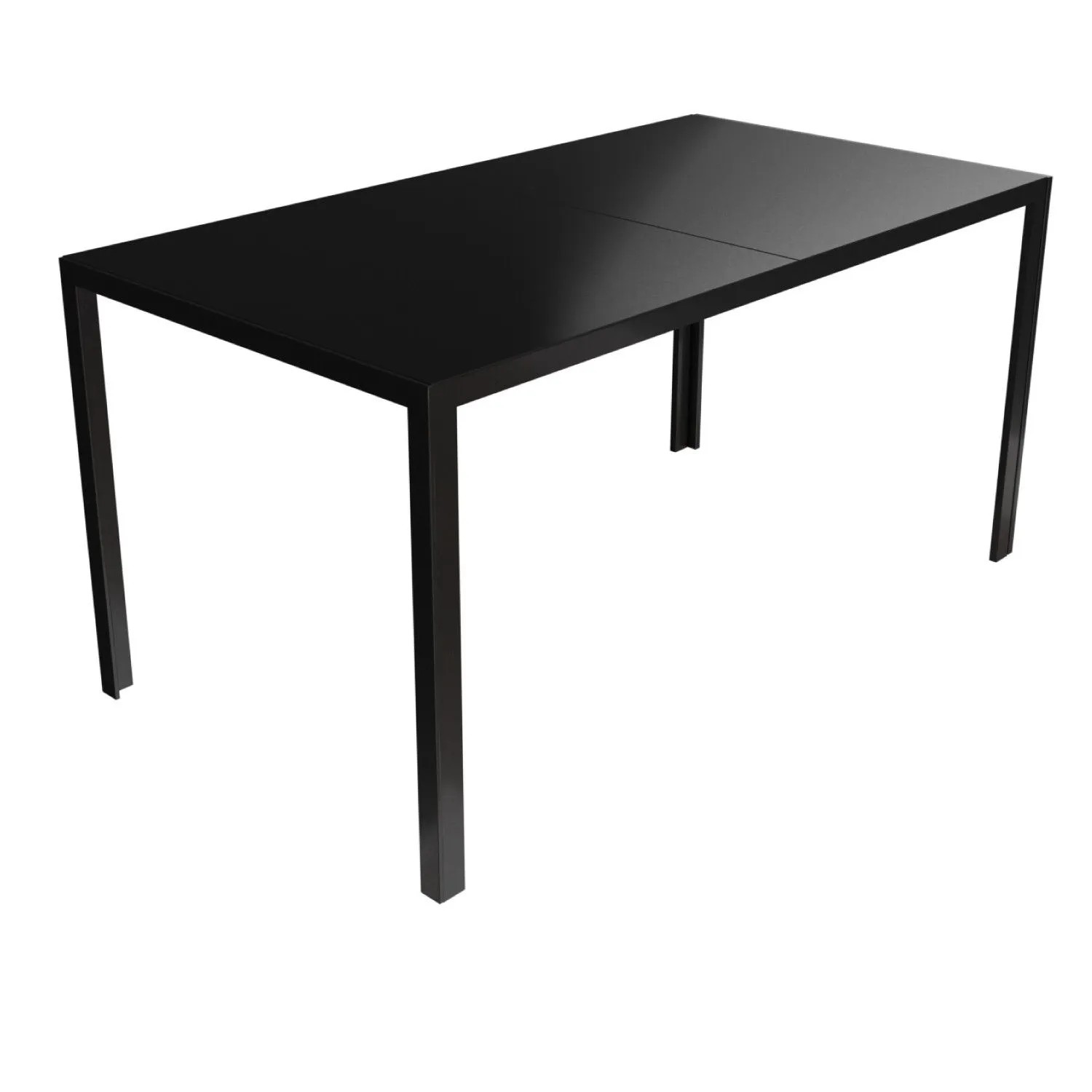 Mojawo Gartentisch Esstisch Outdoor Glastisch Black Line Gartenmöbel 150x80 cm 2 Teilig