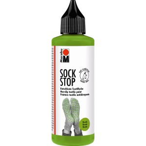 Marabu Anti-Rutsch Farbe Sock Stop 90ml in Reseda für rutschfeste Socken und Textilien.