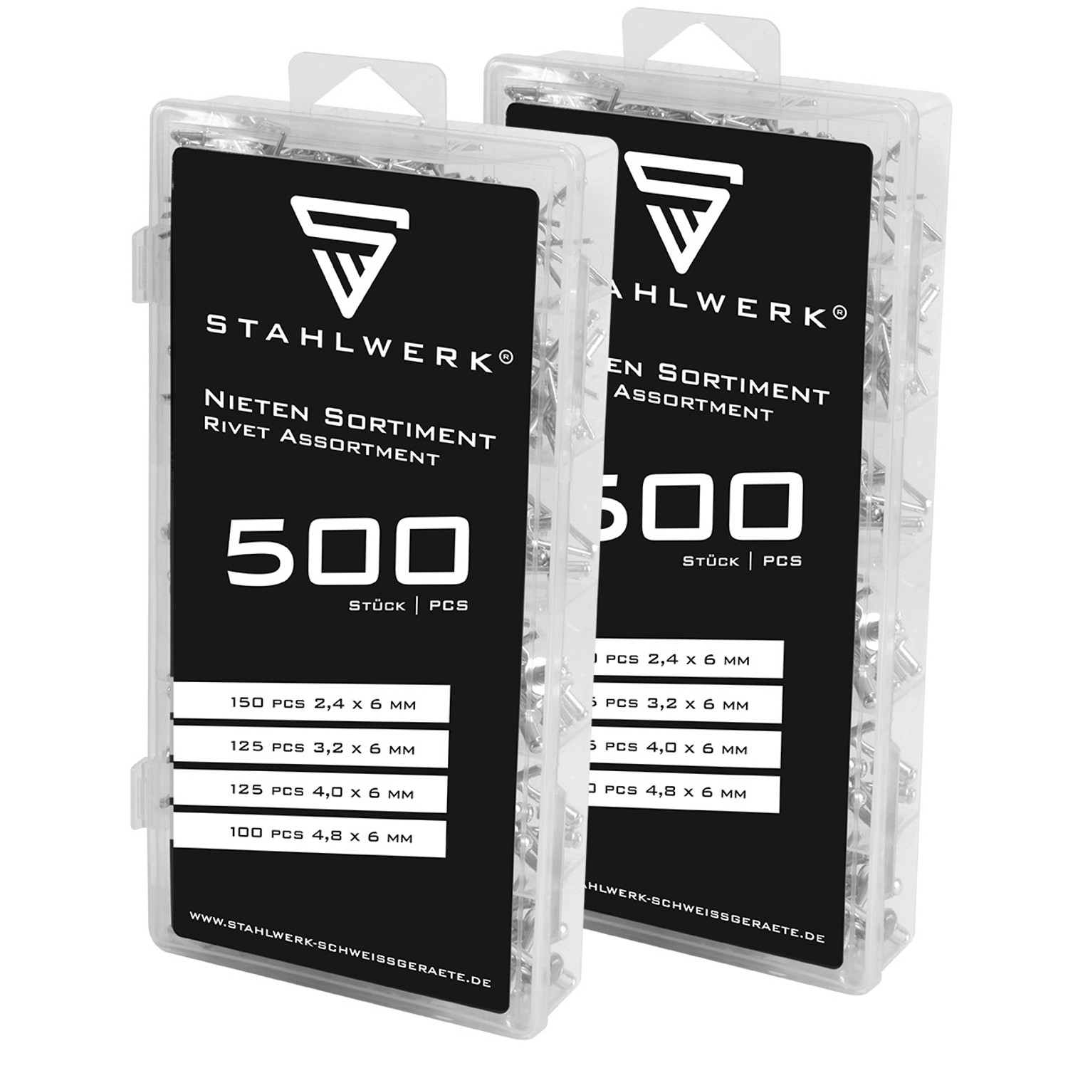 STAHLWERK Nieten Sortiment 1000-teilig Blindnieten Set aus Aluminium Nietenset