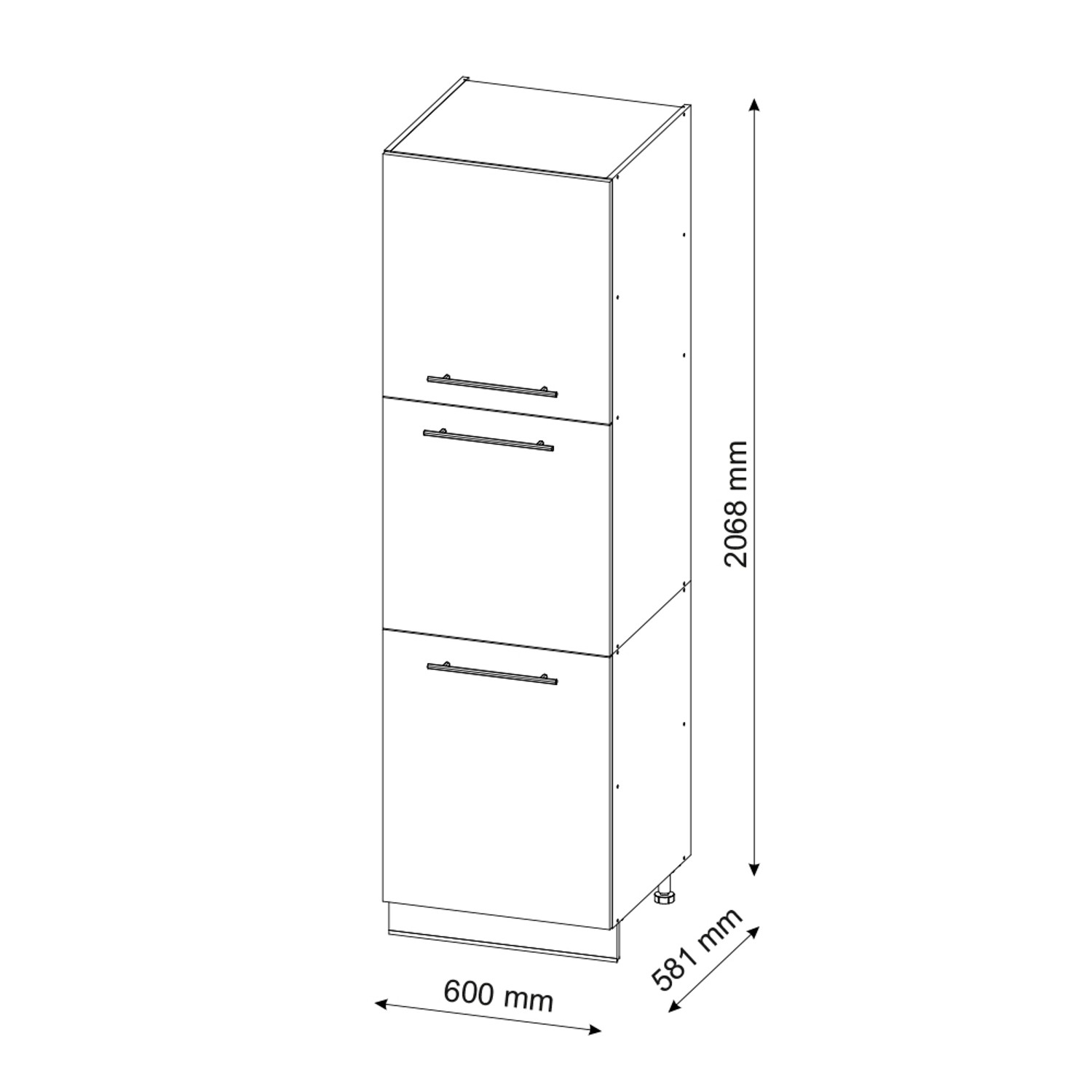 Vicco Herdumbauschrank Fame-Line, grün-gold/anthrazit, 60 cm, Küchenschrank mit drei Türen und Griffen.