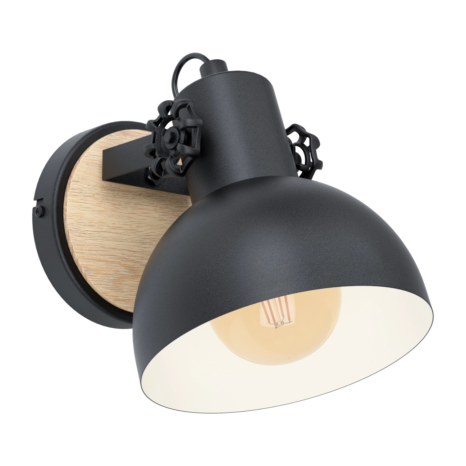 Eglo Wandlampe Lubenham Schwarz-Braun günstig online kaufen