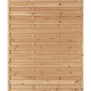T & J Sichtschutzzaun Maxi-Massiv Grün, 150x180cm, aus Holz mit geriffelten Lamellen.