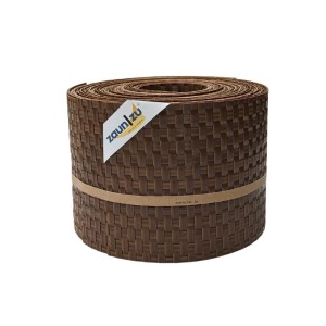zaunzu Rattan Sichtschutz, honigbraun, 10 Streifen à 2,55m für Doppelstabmattenzaun.