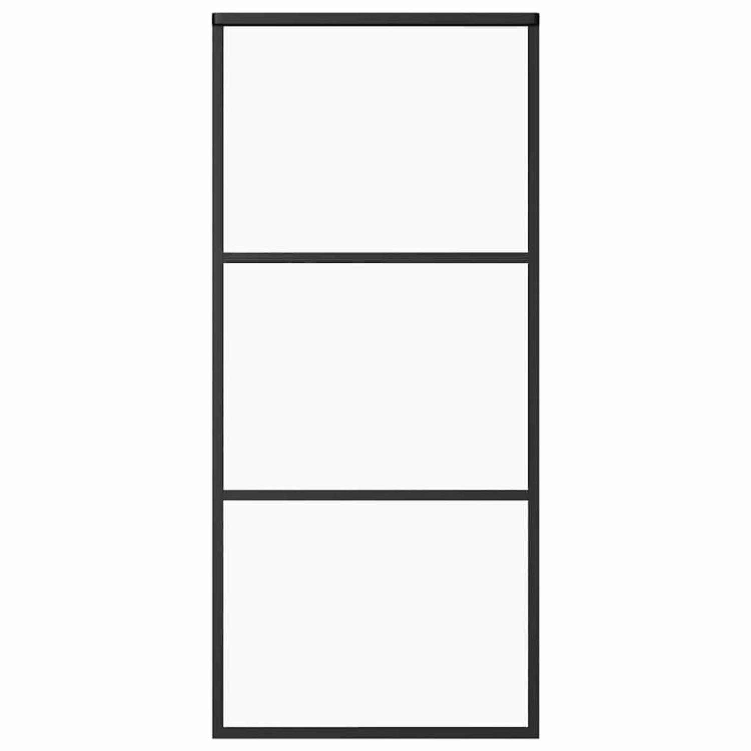 vidaXL Schiebetür ESG-Glas und Aluminium 90x205 cm Schwarz 151009
