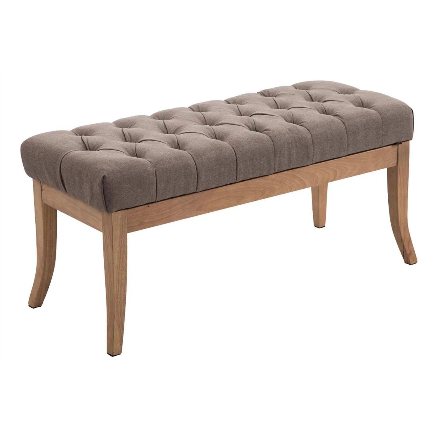 DELUKE Sitzbank CANNES Stoff Taupe 100x38x46cm Hellbraun Sitzbank Flur Sitzhocker Esszimmerbank Polsterbank Schlafzimmer