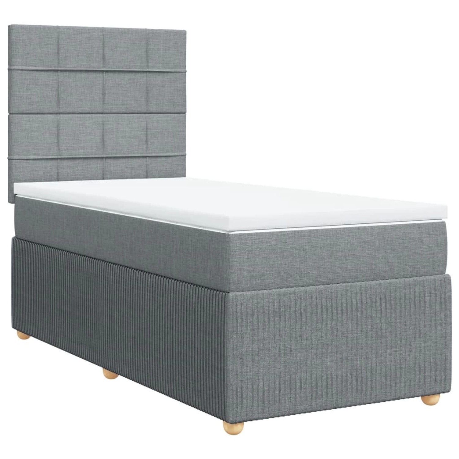 vidaXL Boxspringbett mit Matratze Hellgrau 90x190 cm Stoff2107118 günstig online kaufen