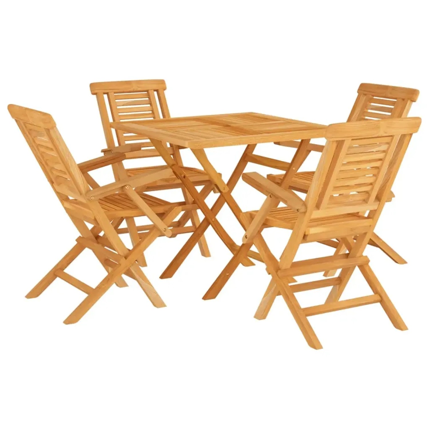 vidaXL 5-Tlg Garten-Essgruppe Massivholz Teak 3155035