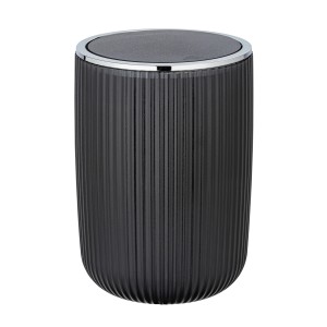 Grauer Wenko Kosmetikeimer Agropoli L mit Schwingdeckel, 5,5 Liter, aus Kunststoff.