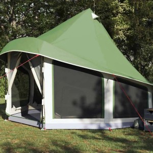 vidaXL Familien-Tipi-Zelt mit Dach Grün 404 x 370 x 270 cm 42000963