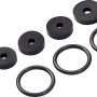 Dichtungs-Set für Ventiloberteile, 8-teilig, aus Gummi, bestehend aus O-Ringen und Hahnscheiben.