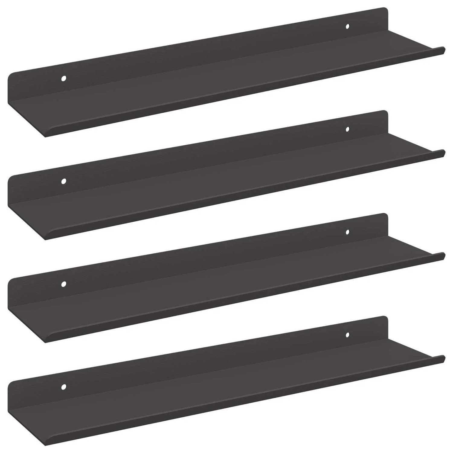 vidaXL Schwebendes Regal 4 Stk Schwarz 40 x 9 x 2,5 cm Stahl 8003949