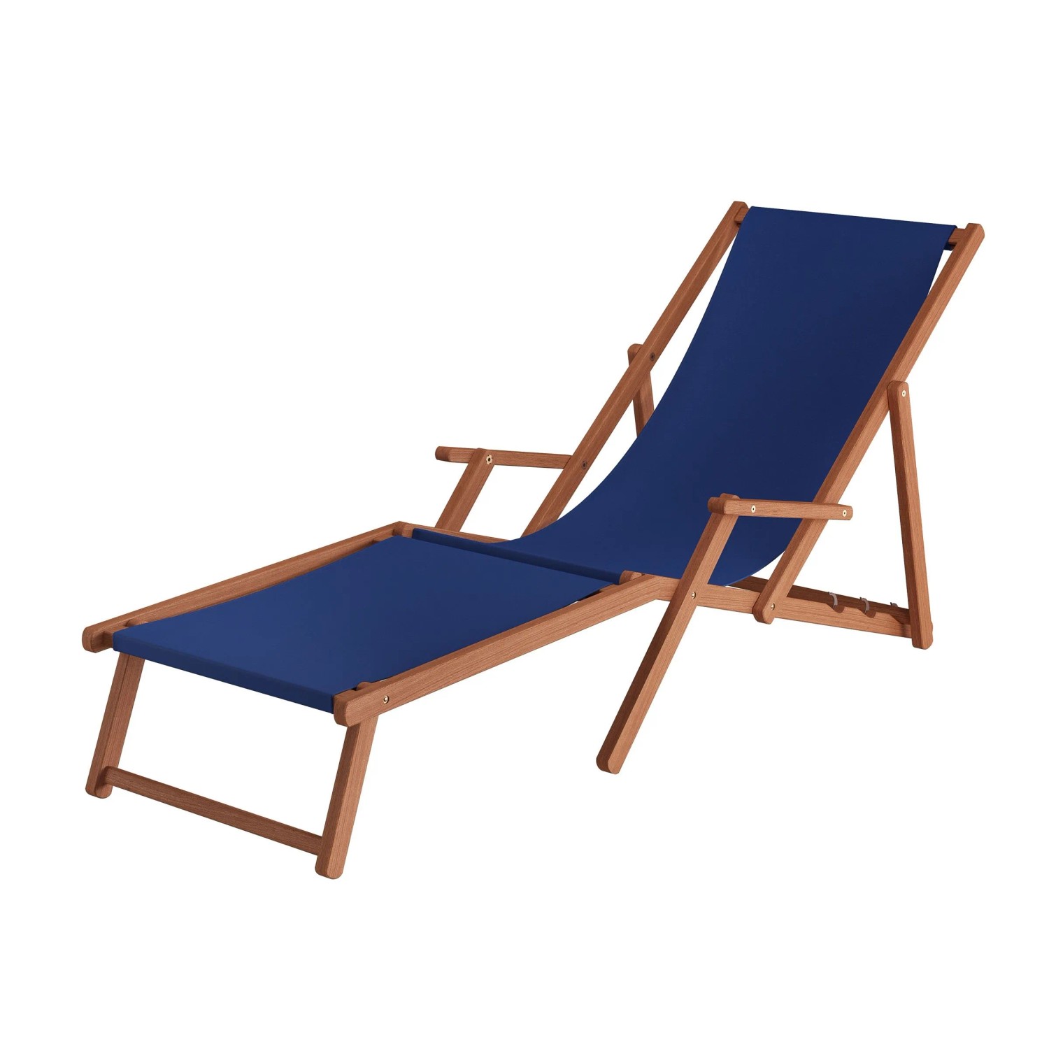 Erst-Holz Liegestuhl XXL Sonnenliege Holz Deckchair aus Buche 10-500 Blau günstig online kaufen