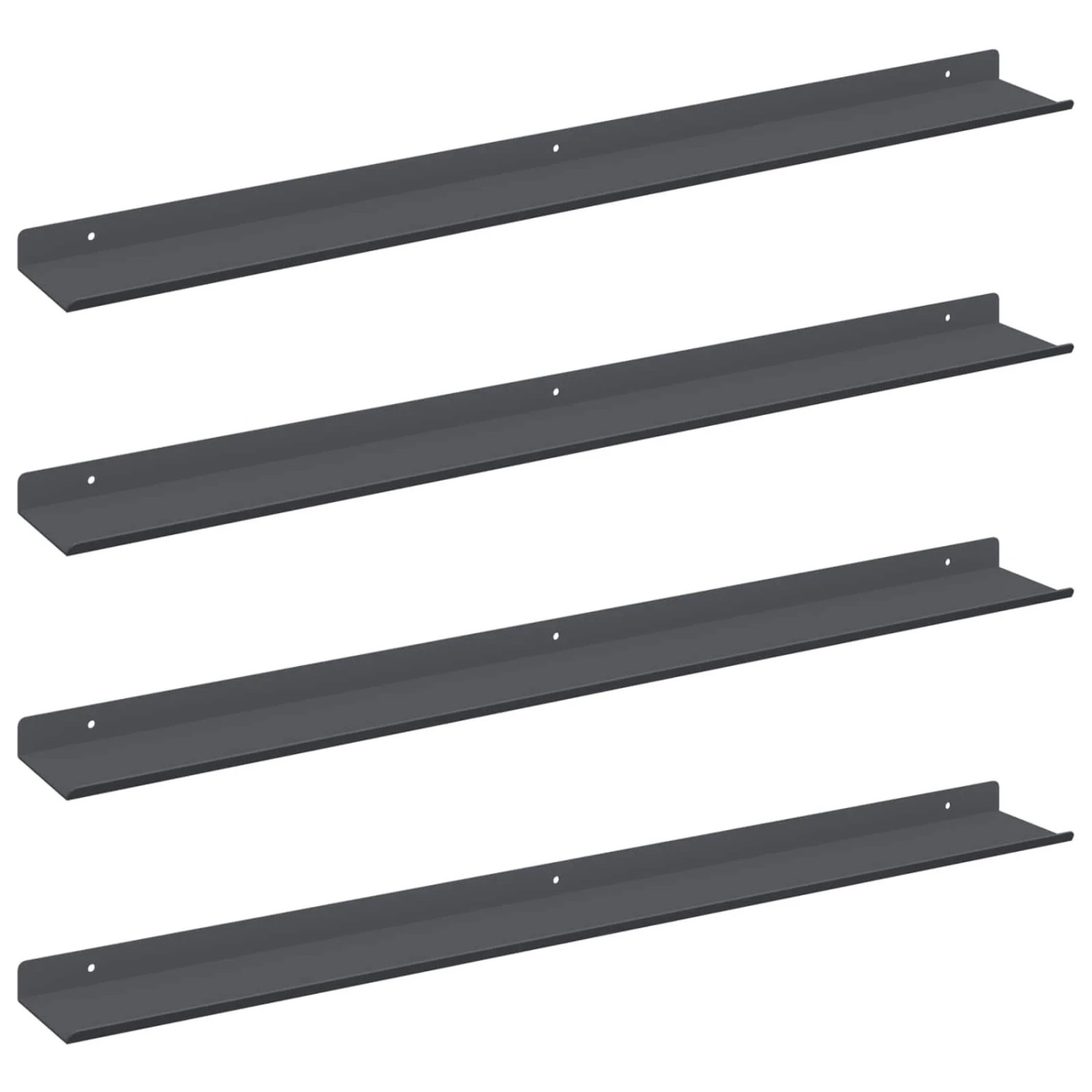 vidaXL Schwebendes Regal 4 Stk Anthrazit 80 x 9 x 2,5 cm Stahl 8003977