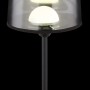 Schwarze, matte Globo Tischleuchte Lunki, 35 cm, mit Textilschirm und LED-Beleuchtung.