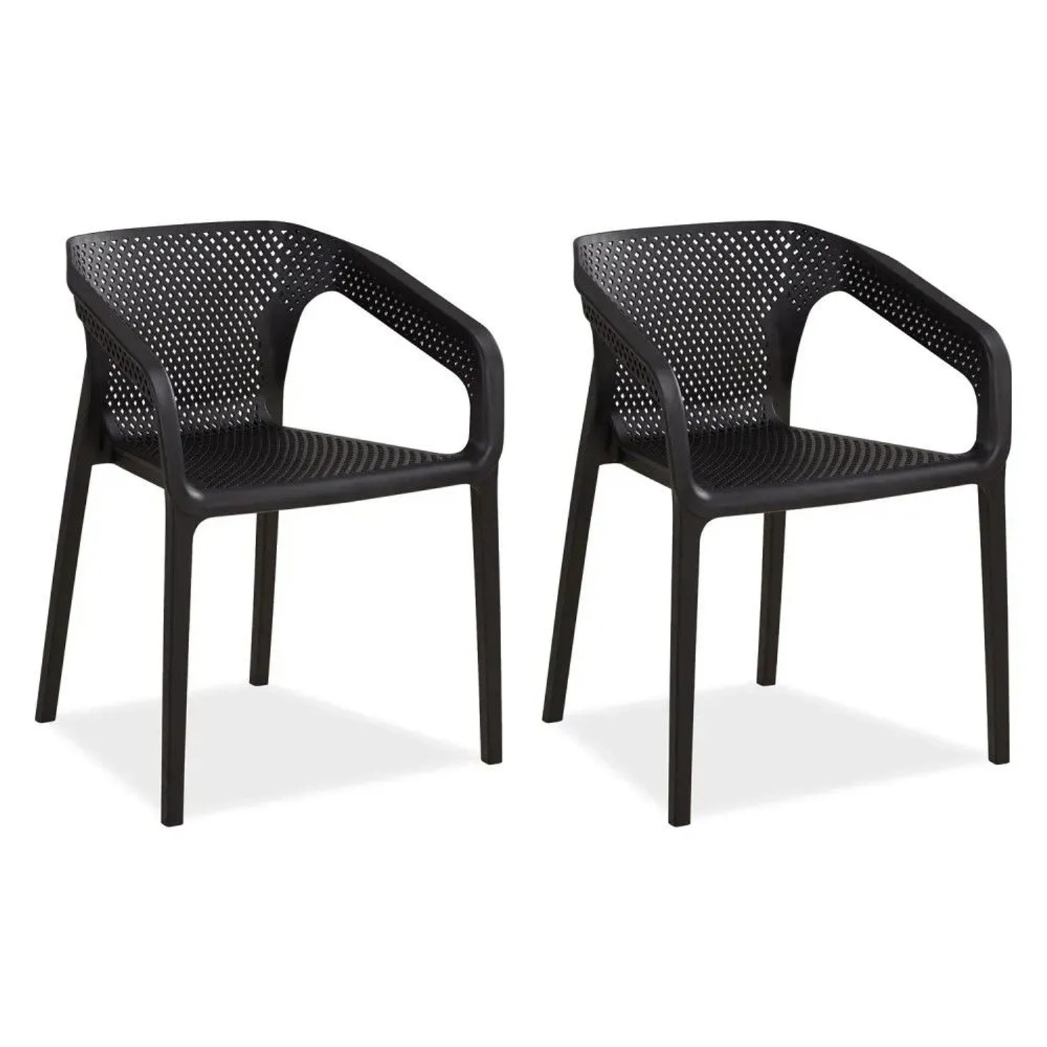 Homestyle4u Gartenstuhl 2er Set in Schwarz 2682