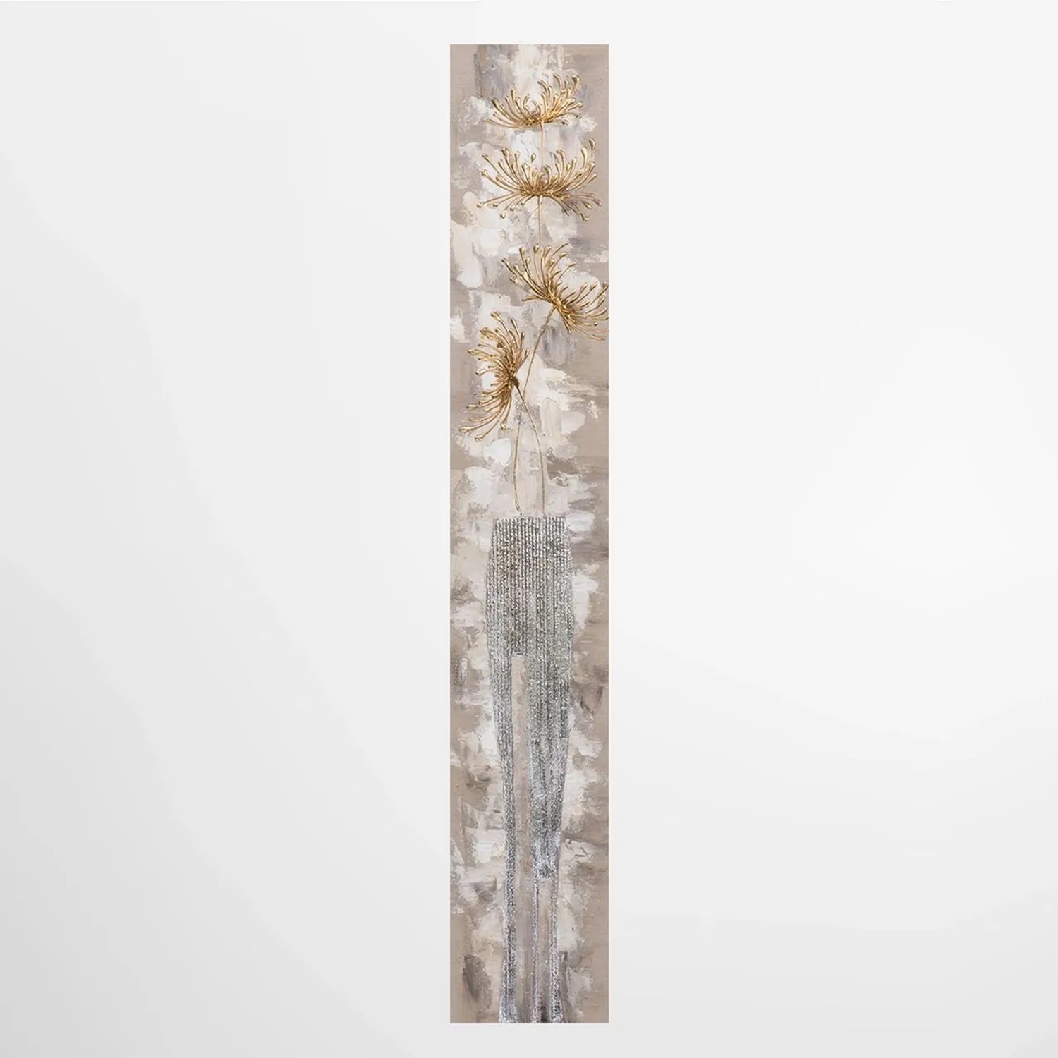 Art Universe Leinwandbild Aufrechte Chrysanthemen in Gold 25 x 150 cm