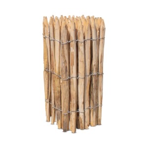 Stiltreu Staketenzaun aus Kastanie, 80cm hoch, Lattenabstand 2-3cm, für Garten und Beet