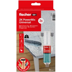 Fischer Kraftkleber Gow 2 Stück: Doppelkammerspritze mit Mischer für universelle Anwendungen.