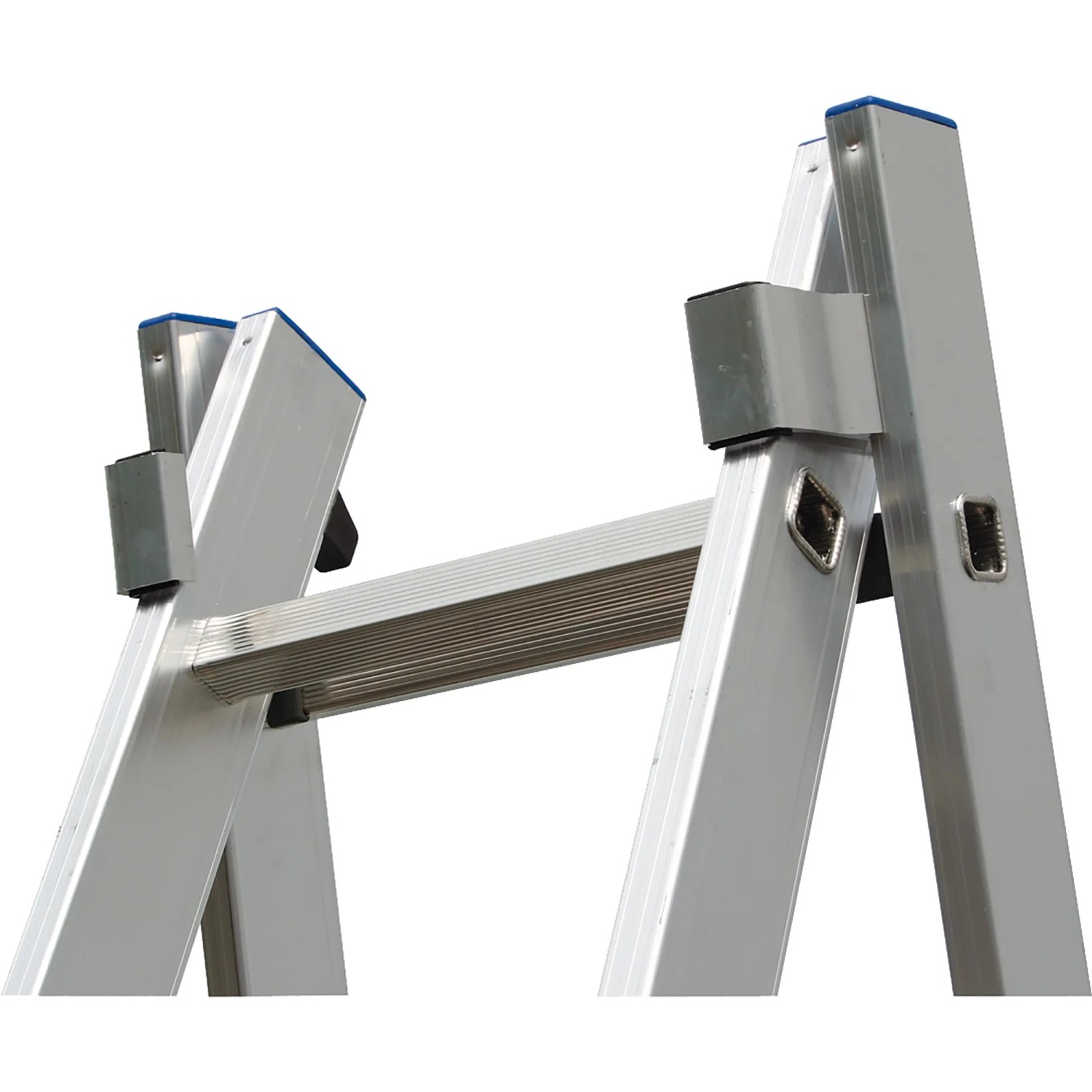 Detailansicht: Krause Mehrzweckleiter Stabilo, Aluminium, mit Sprossen und Holmverbindung.