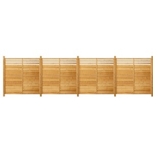 Home Deluxe Holz-Sichtschutzzaun Soma, 4 Elemente, 5 Pfosten, Naturholz für Garten, Wind- und Sichtschutz.