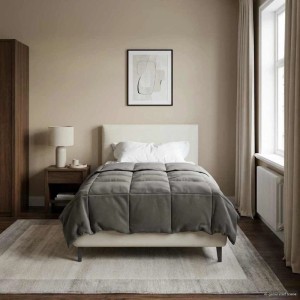 vidaXL Sommerdecke Gepolstert Hellgrau 155 x 220 cm Mikrofaser 42025924