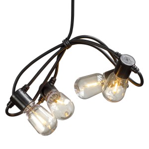 Konstsmide LED Biergarten Lichterkette mit 20 bernsteinfarbenen Birnen für Außen.