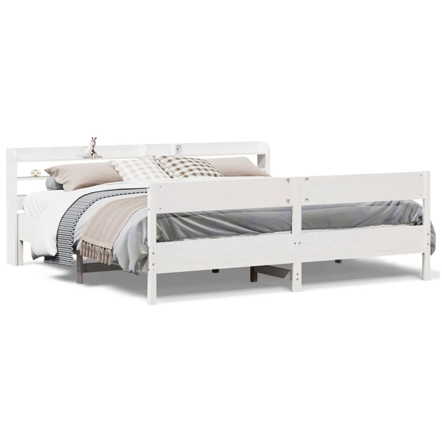 vidaXL Massivholzbett ohne Matratze Weiß 200x200 cm Kiefernholz 3306916 günstig online kaufen