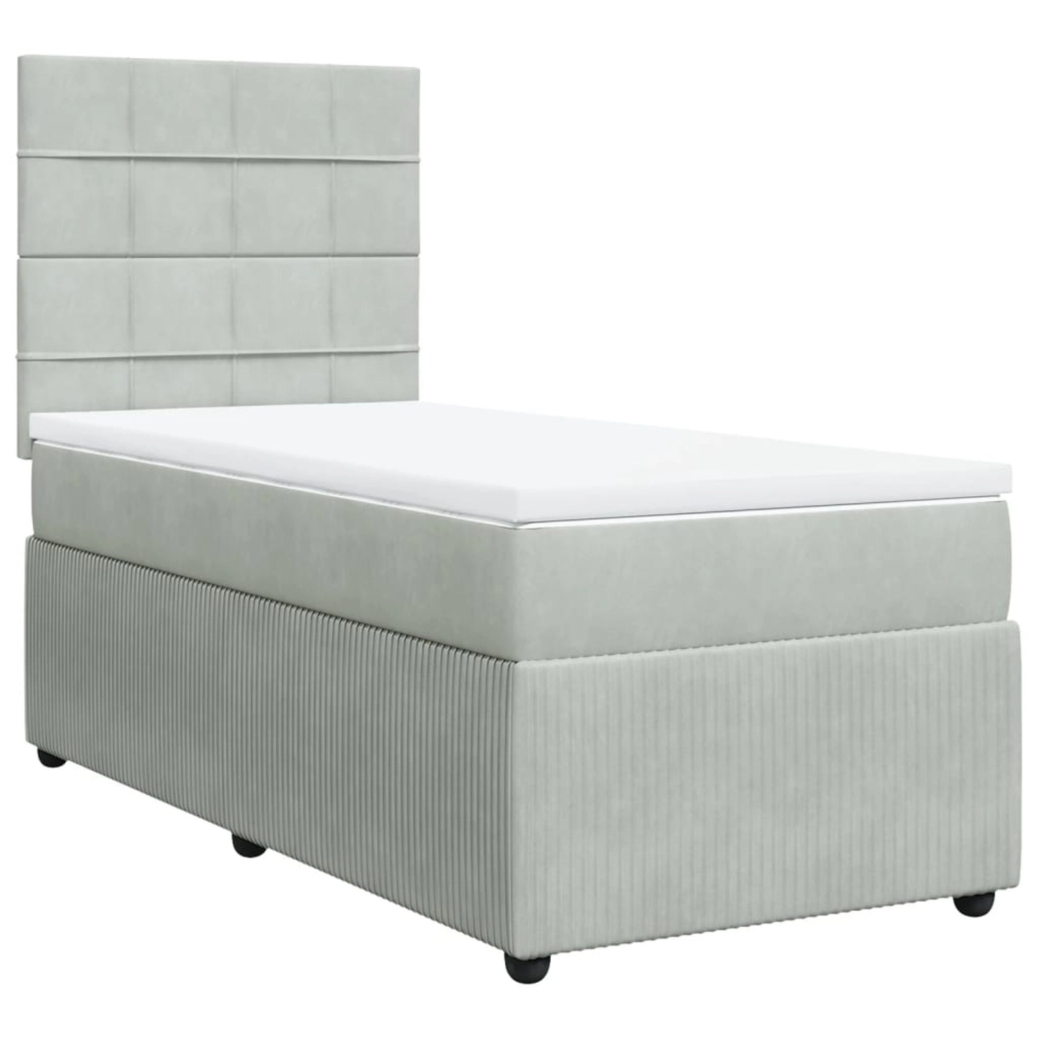 vidaXL Boxspringbett mit Matratze Hellgrau 100x200 cm Samt2102679 günstig online kaufen