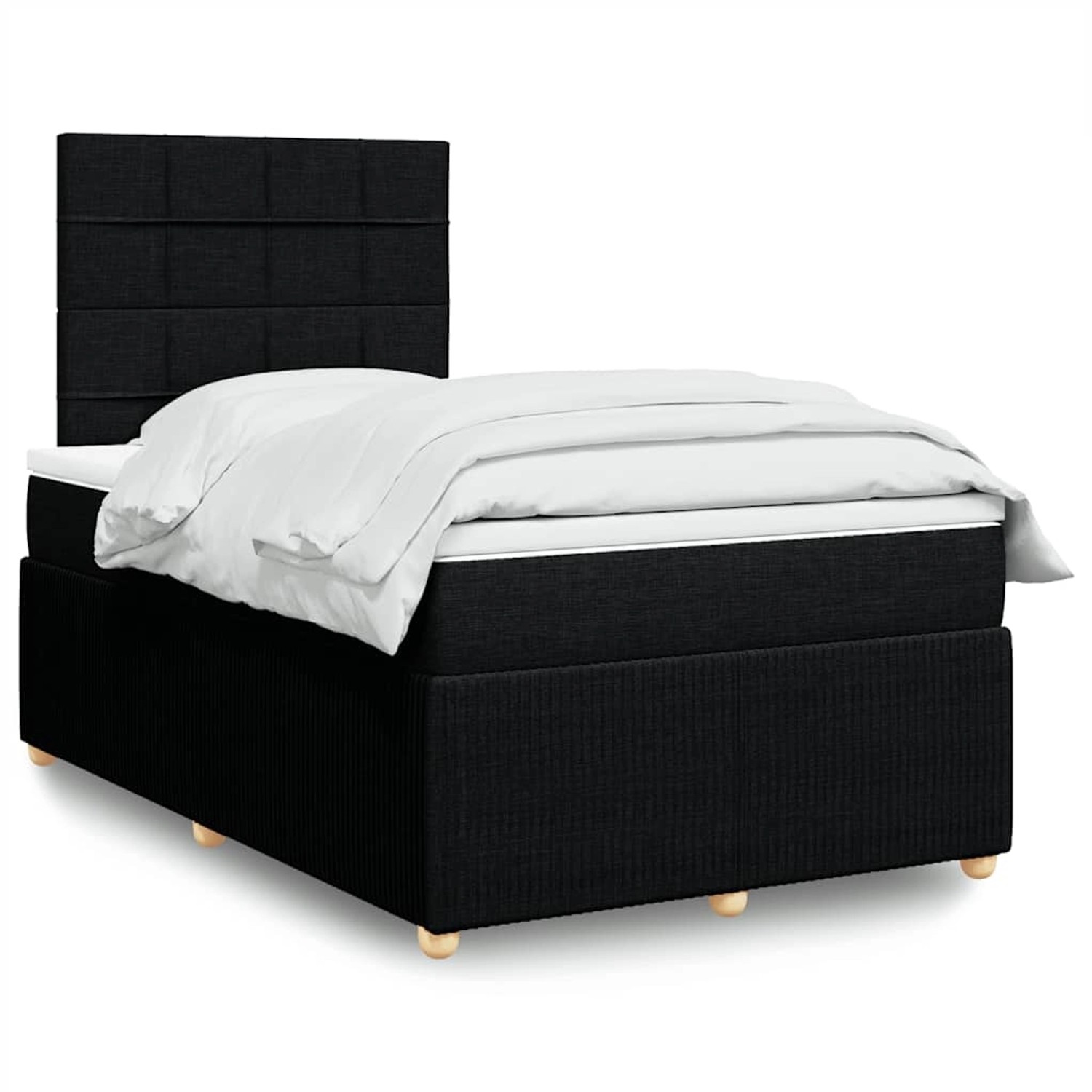 vidaXL Boxspringbett mit Matratze Schwarz 120x190 cm Stoff 3294297 günstig online kaufen