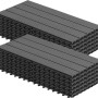 WOLTU WPC Terrassendielen Holz-Optik 30x60cm 12 Stück/2 m² Grau