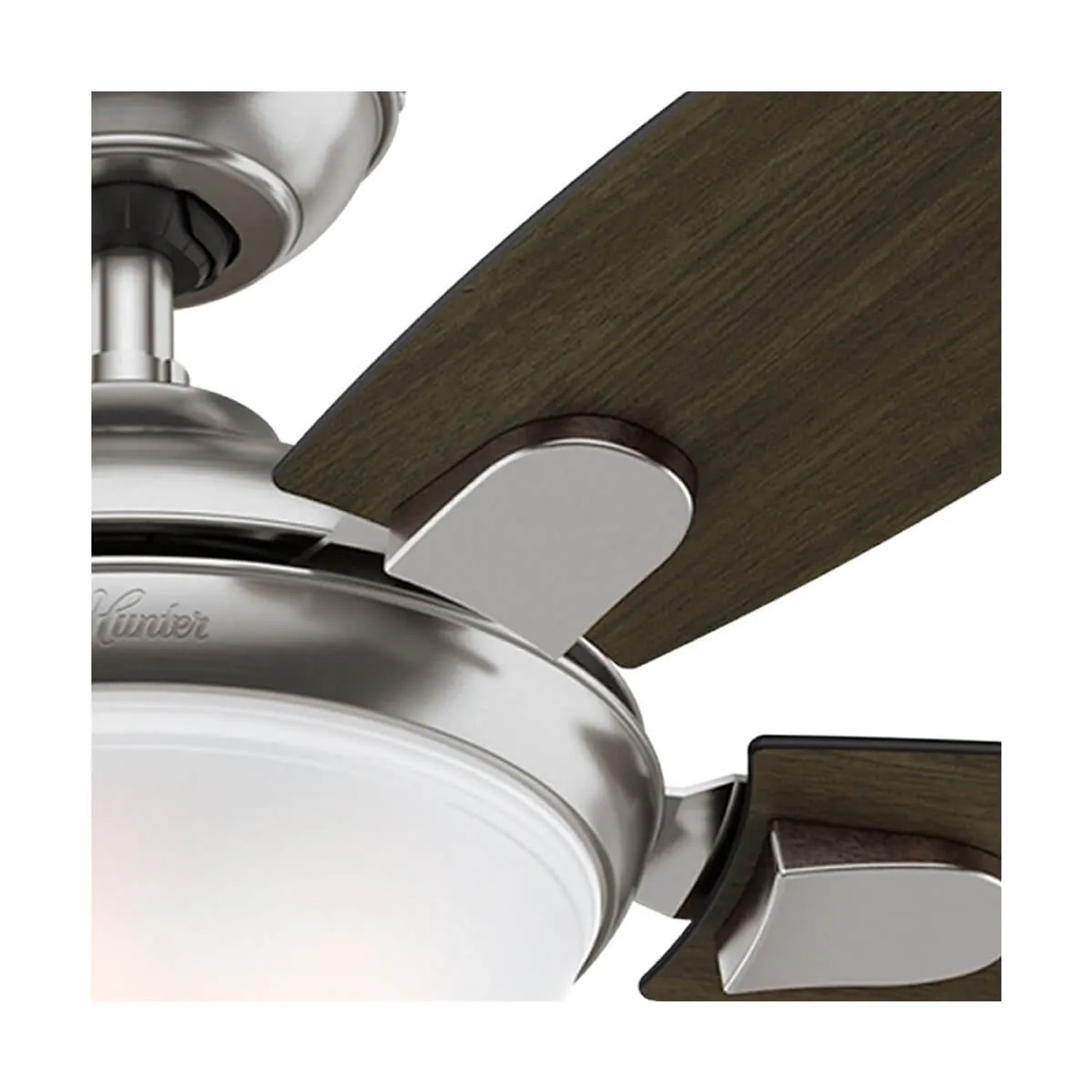 HUNTER Deckenventilator Contempo, 132 cm, Nickel gebürstet, mit Licht und Fernbedienung.