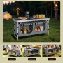 WOLTU Campingtisch, höhenverstellbar, mit Stauraum, schwarz-grau. Ideal für Camping und Outdoor-Aktivitäten.