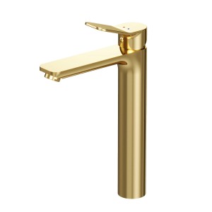 AM.PM X-Joy Waschtischarmatur in Gold mit hohem Auslauf für das Badezimmer.