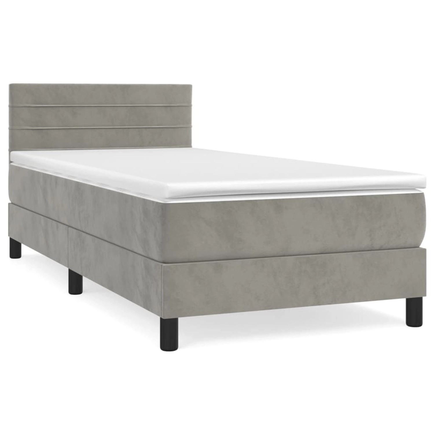 Vidaxl Boxspringbett Mit Matratze Dunkelgrau 80x200 Cm Samt günstig online kaufen