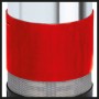 Detailaufnahme: Einhell GE-PP 1100 N-A Tauchdruckpumpe mit Edelstahlgehäuse und roter Ummantelung.