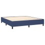 Blaues Boxspringbett 180x200 cm mit Lattenrost, ohne Kopfteil und Matratze.