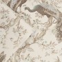 Laura Ashley Vliestapete Belvedere Soft Truffle mit Pfauen und Blüten.